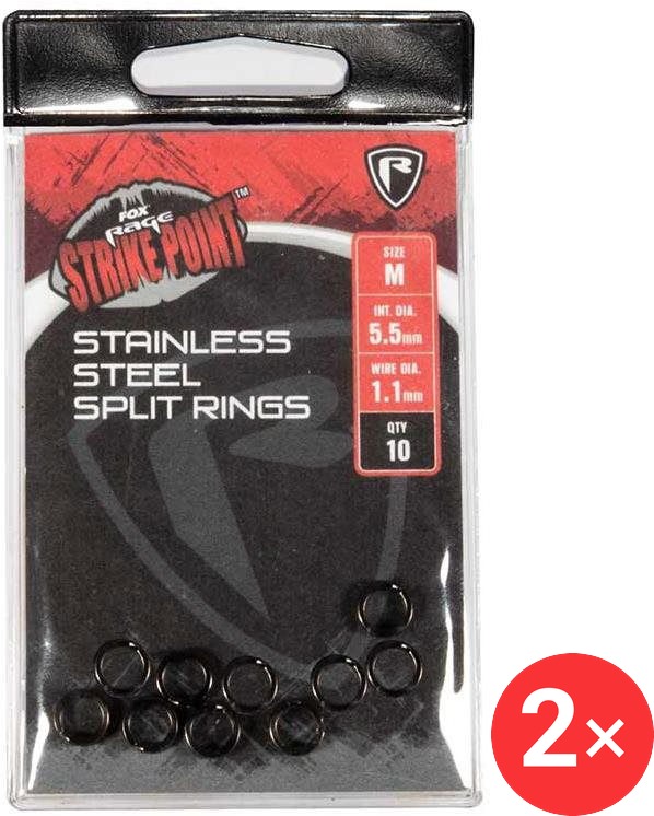 FOX Rage Strike Point Stainless Steel Split Ring M, 2 × 10 ks
