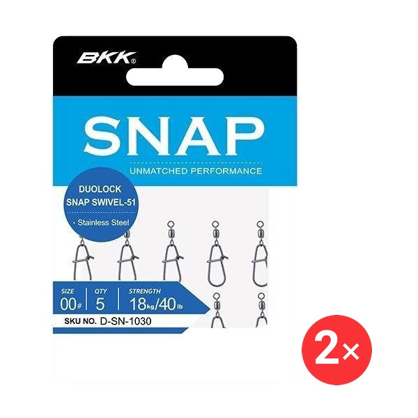 BKK Duolock Snap Swivel-51 Velikost 00, 18 kg 2 × 5 ks