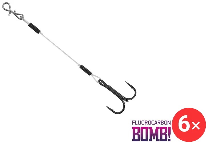 Delphin BOMB! Twisto Rigs Fluorocarbon Velikost 6, 8 cm 2 × 3 ks