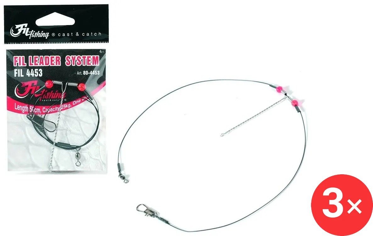 Fil Fishing Live Bait Leader System 25 kg 50 cm 3 ks