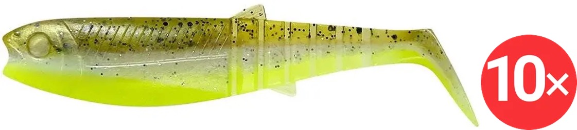 Savage Gear Cannibal Shad 6,8 cm, 3 g, Green Pearl Yellow, 2 × 5 ks