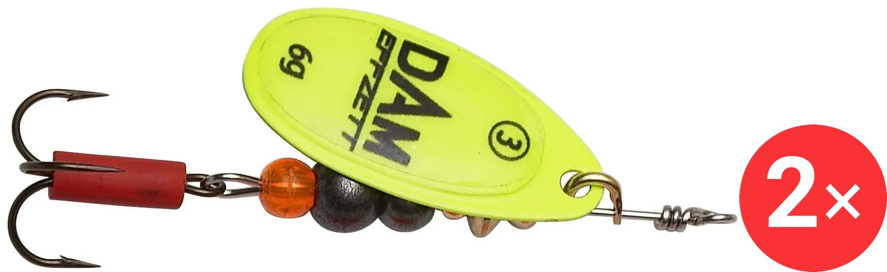 Effzett Fluo Spinner, 2 × 4 g Velikost 2 Yellow