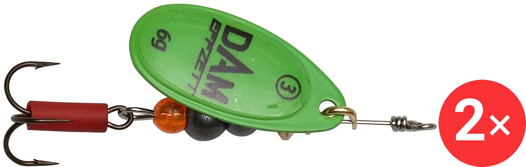 Effzett Fluo Spinner, 2 × 10 g Velikost 4 Green