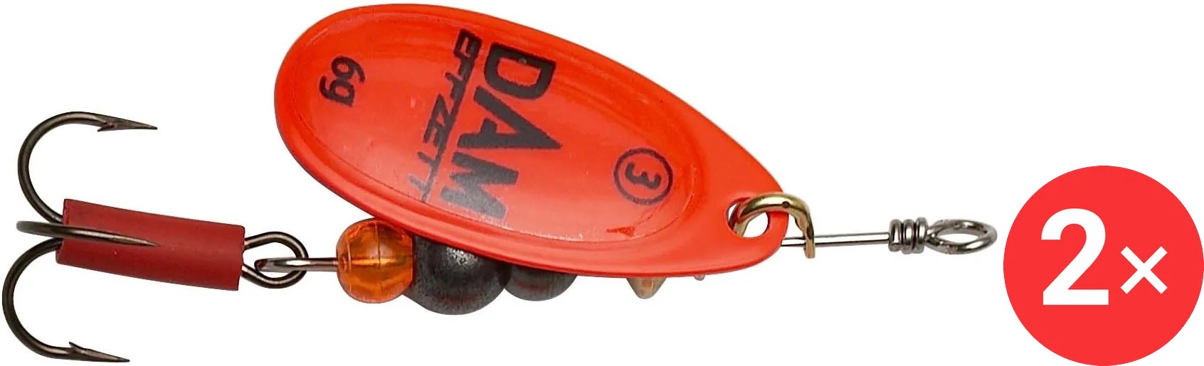 Effzett Fluo Spinner, 2 × 20 g Velikost 6 Red