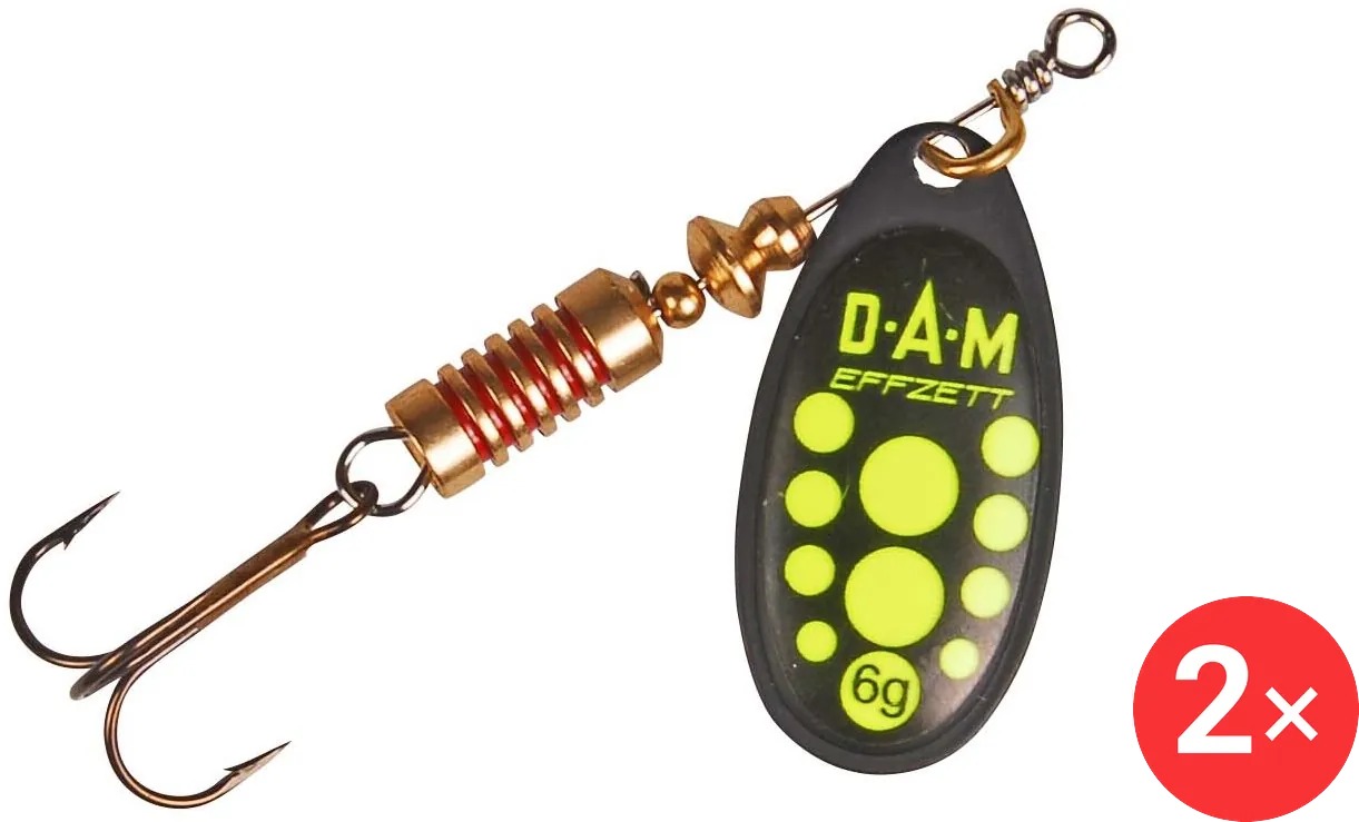 Effzett Standard Spinner, 2 × 4 g Velikost 2 Black Yellow