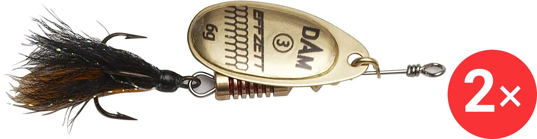Effzett Standard Spinner Dressed, 2 × 6 g Velikost 3 Gold