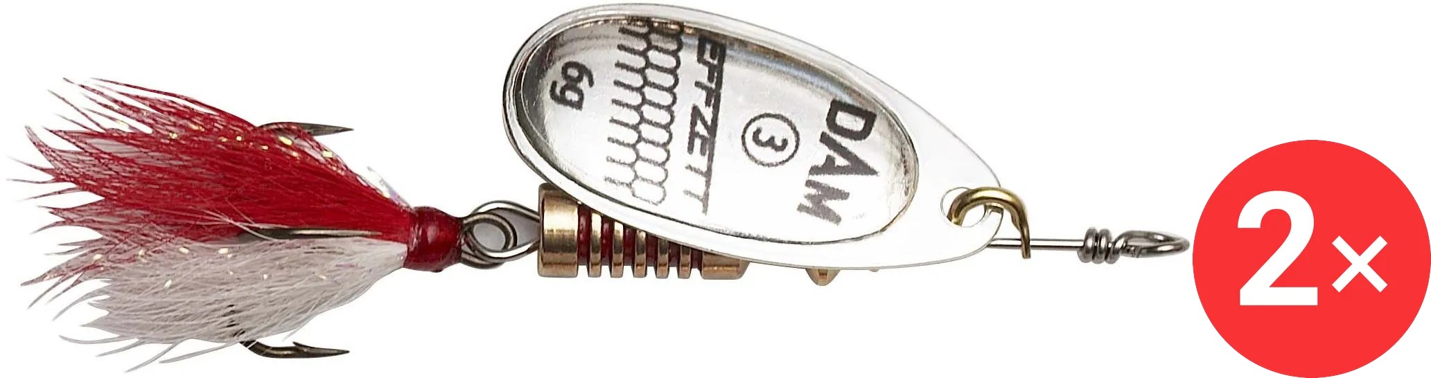 Effzett Standard Spinner Dressed, 2 × 6 g Velikost 3 Sliver