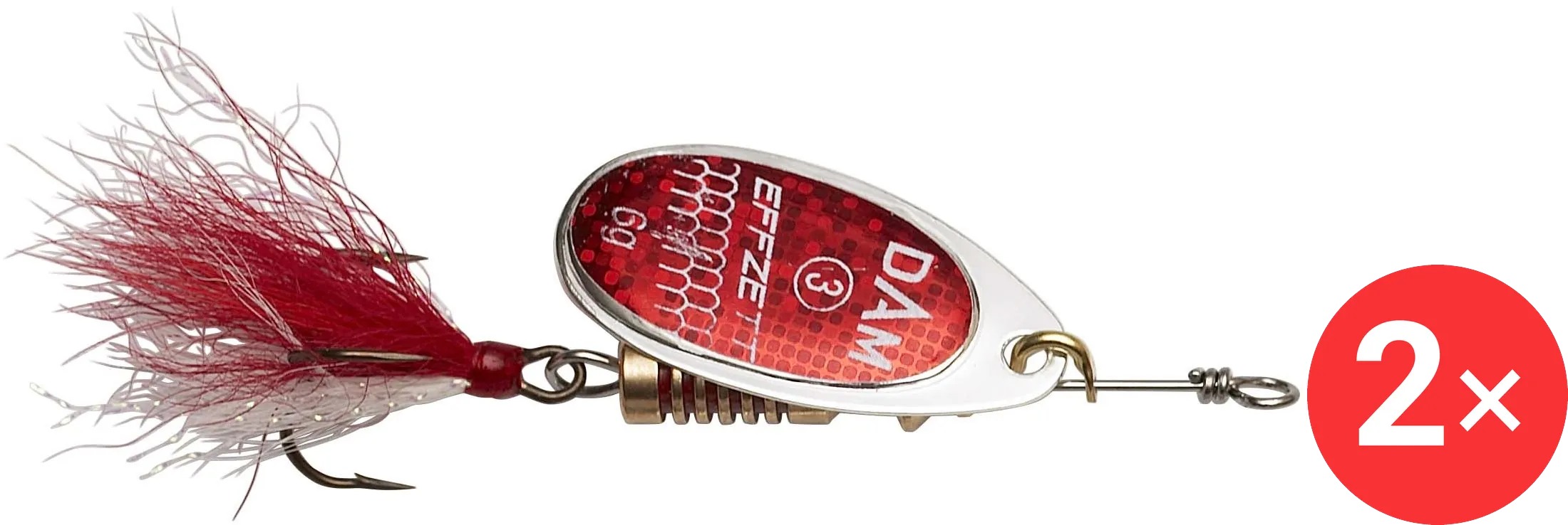 Effzett Standard Spinner Dressed, 2 × 12 g Velikost 5 Reflex Red