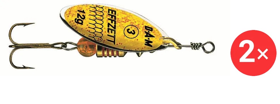 Effzett Predator Spinner, 2 × 3 g Velikost 0 Yellow - Glitter