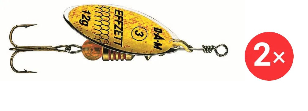 Effzett Predator Spinner, 2 × 4 g Velikost 1 Yellow - Glitter
