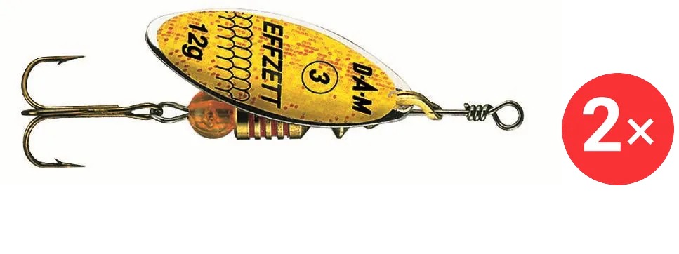 Effzett Predator Spinner, 2 × 7 g Velikost 2 Yellow - Glitter