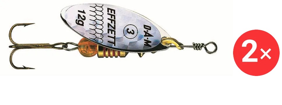 Effzett Predator Spinner, 2 × 4 g Velikost 1 Silver - Glitter