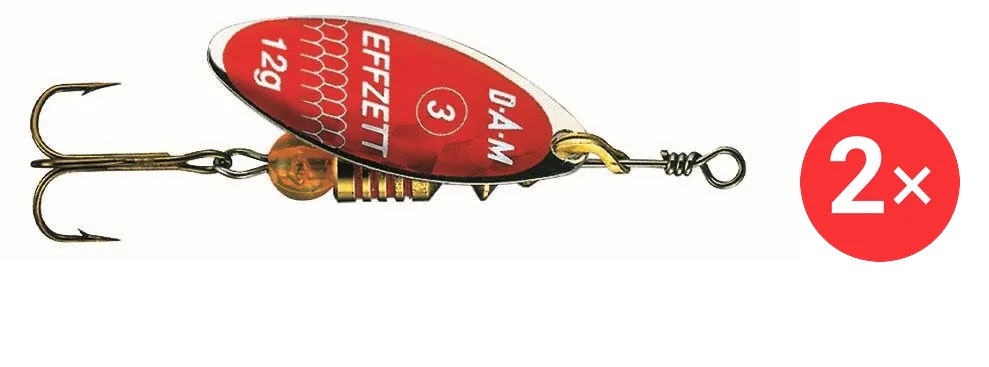 Effzett Predator Spinner, 2 × 4 g Velikost 1 Red - Glitter