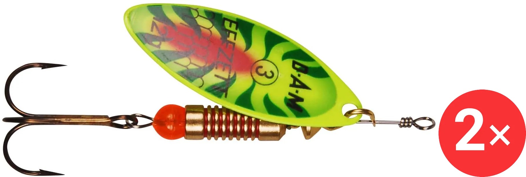 Effzett Predator Spinner, 2 × 4 g Velikost 1 Fire Shark