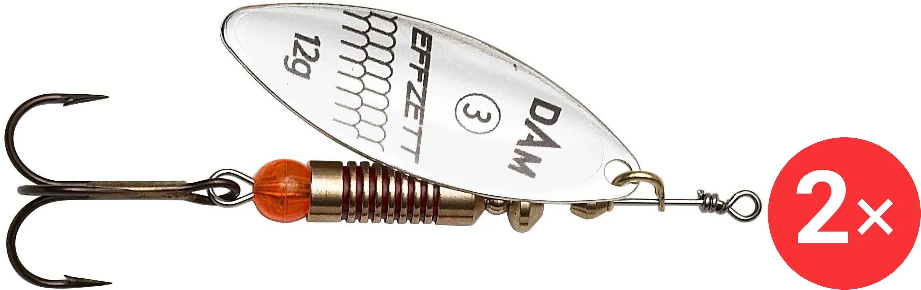 Effzett Predator Spinner, 2 × 17 g Velikost 4 Silver