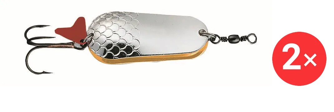 Effzett Twin Spoon 5,5 cm, 2 × 22 g Silver / Gold