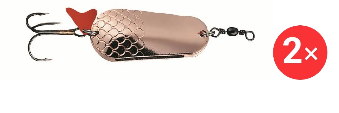 Effzett Twin Spoon 3,2 cm, 2 × 6 g Copper / Copper