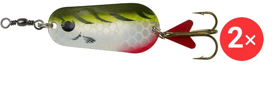 Effzett Standard Spoon 4,5 cm, 2 × 16 g Olive / Chartreuse Tiger UV