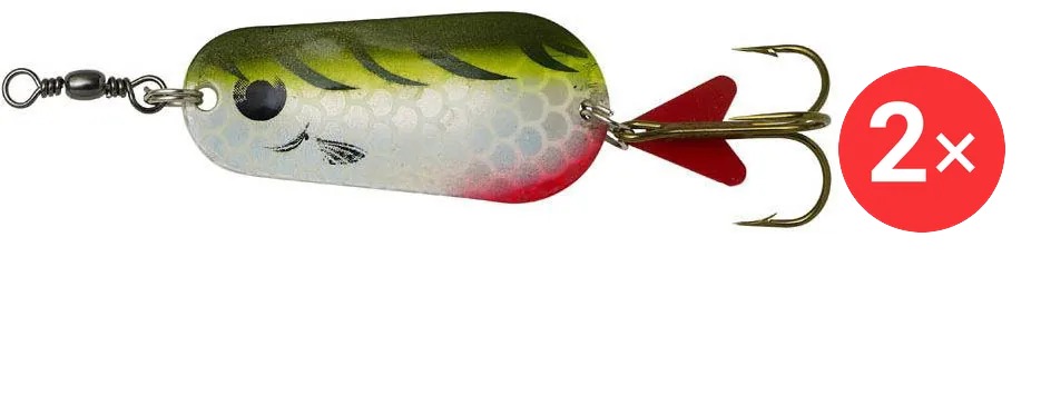 Effzett Standard Spoon 5,5 cm, 2 × 22 g Olive / Chartreuse Tiger UV