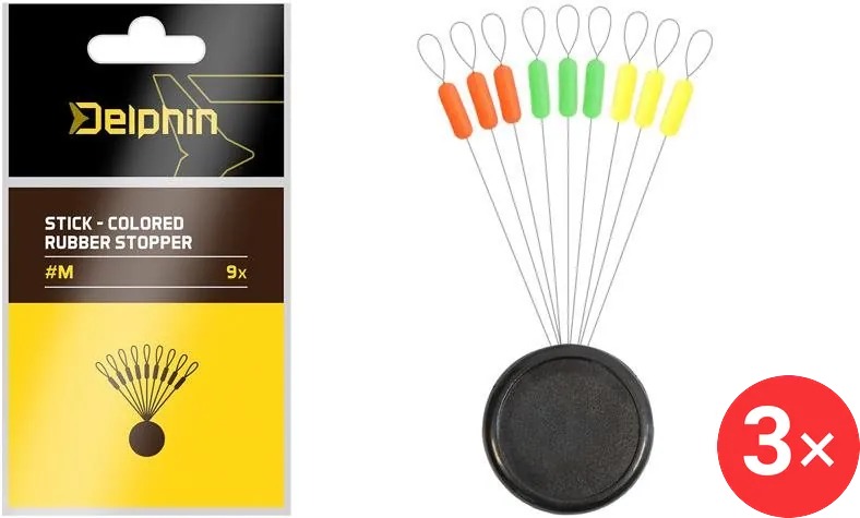 Delphin Stoper Stick Colored rubber stopper M, 3 ks
