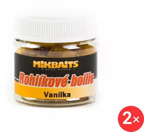 Mikbaits Rohlíkové boilie Vanilka 2 × 50 ml