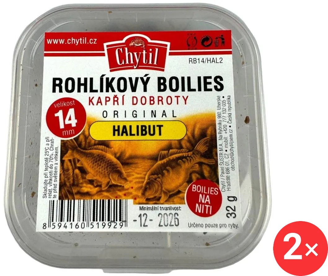 Chytil Rohlíkový boilies 2 × 32 g, 14 mm, Halibut