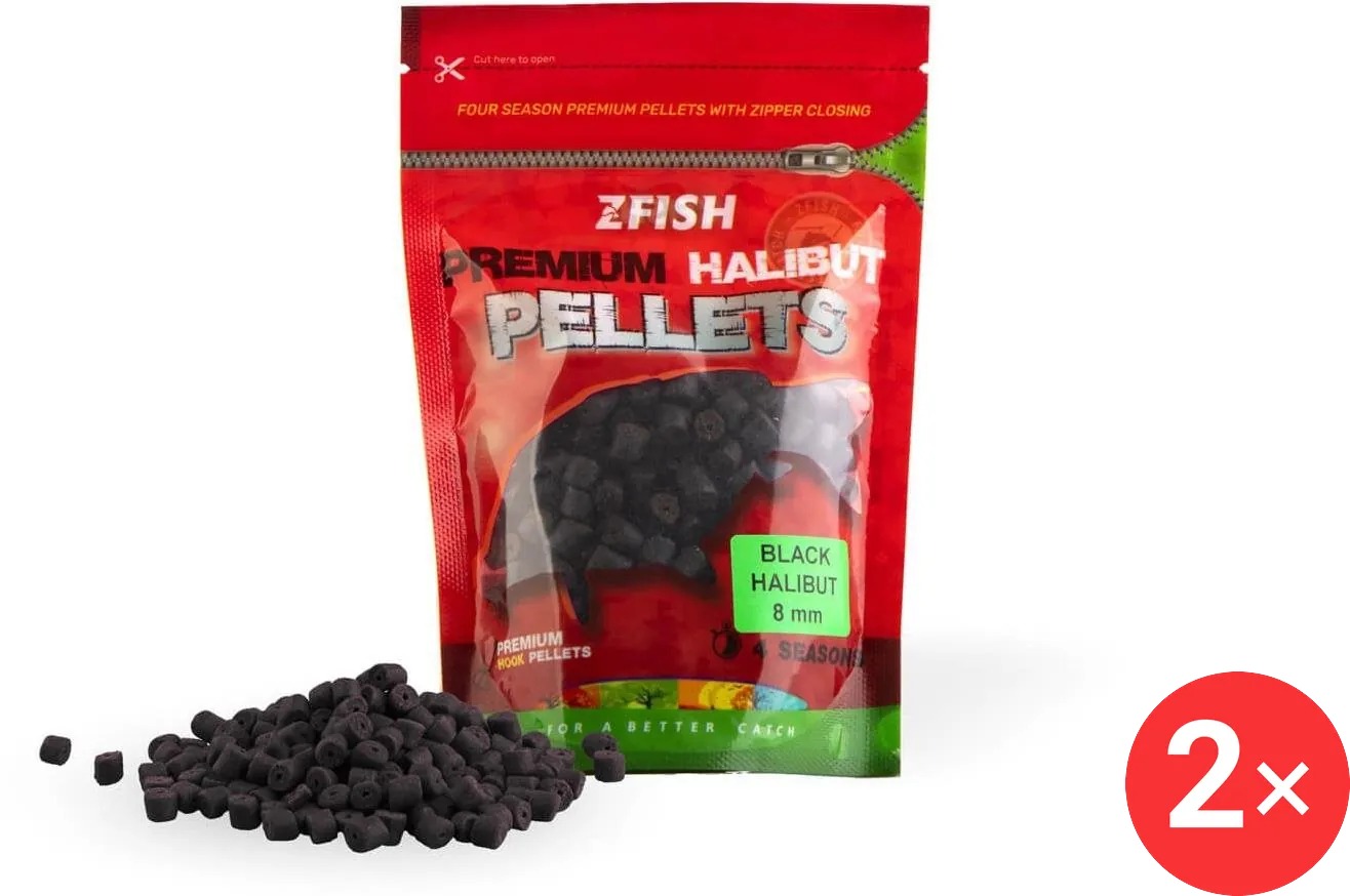 Zfish Chytací pelety Premium Halibut 2 × 200 g 8 mm Black Halibut