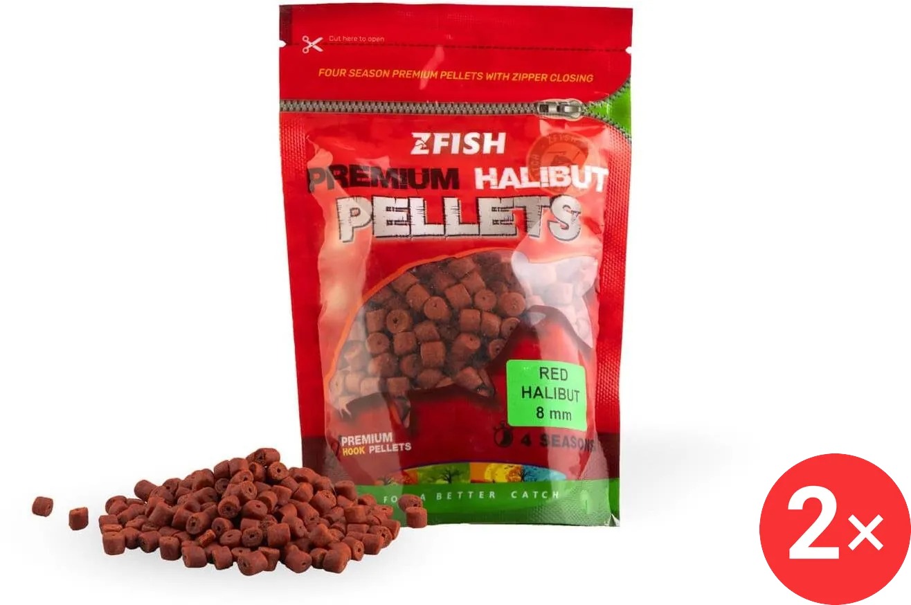 Zfish Chytací pelety Premium Halibut 2 × 200 g 8 mm Red Halibut