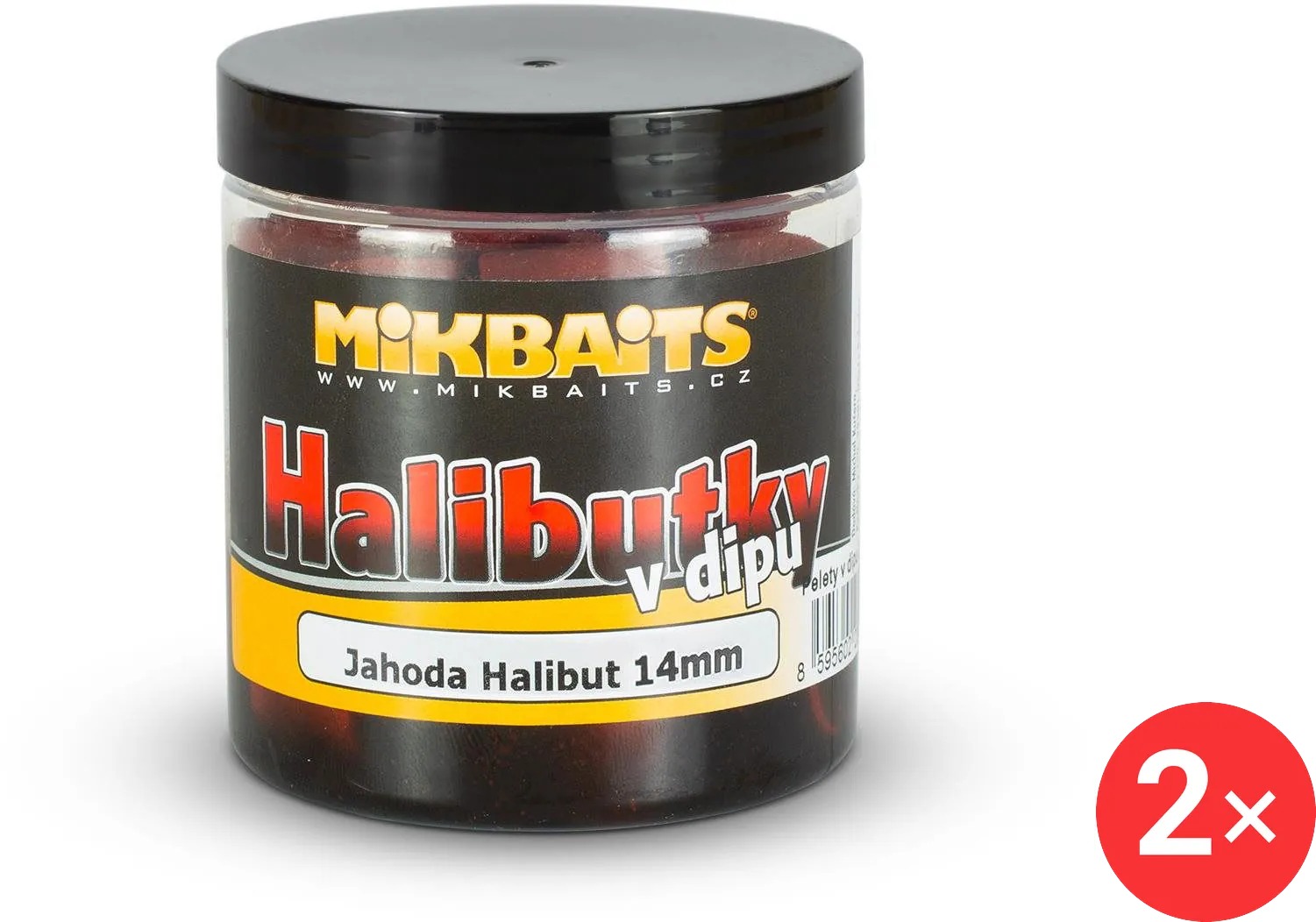 Mikbaits Halibutky v dipu Jahoda Halibut 2 × 14 mm 250 ml