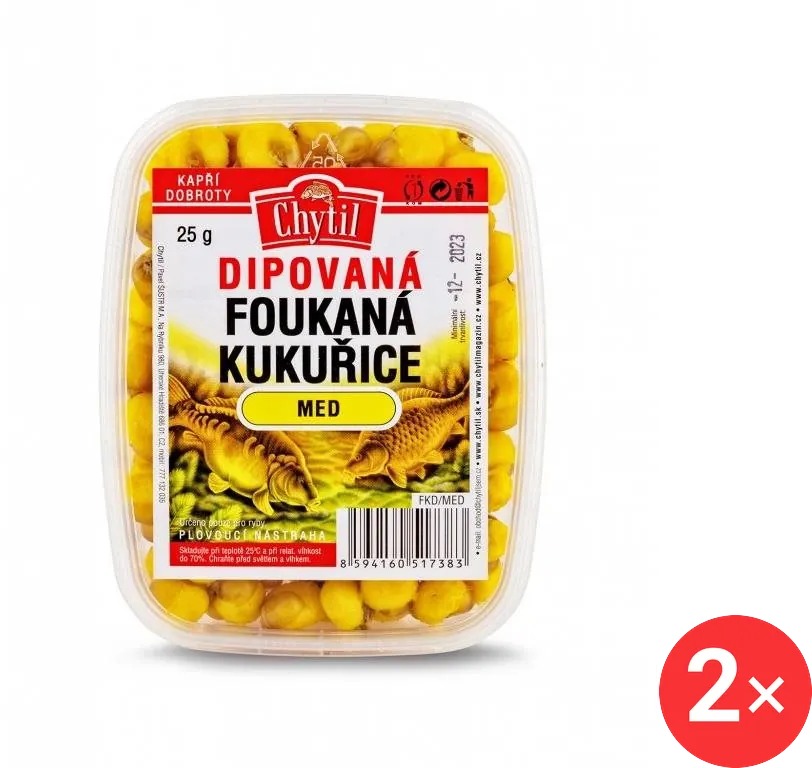 Chytil Dipovaná foukaná kukuřice 2 × 25 g Med
