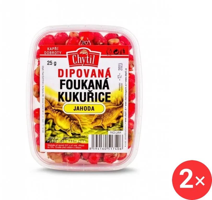 Chytil Dipovaná foukaná kukuřice 2 × 25 g Jahoda