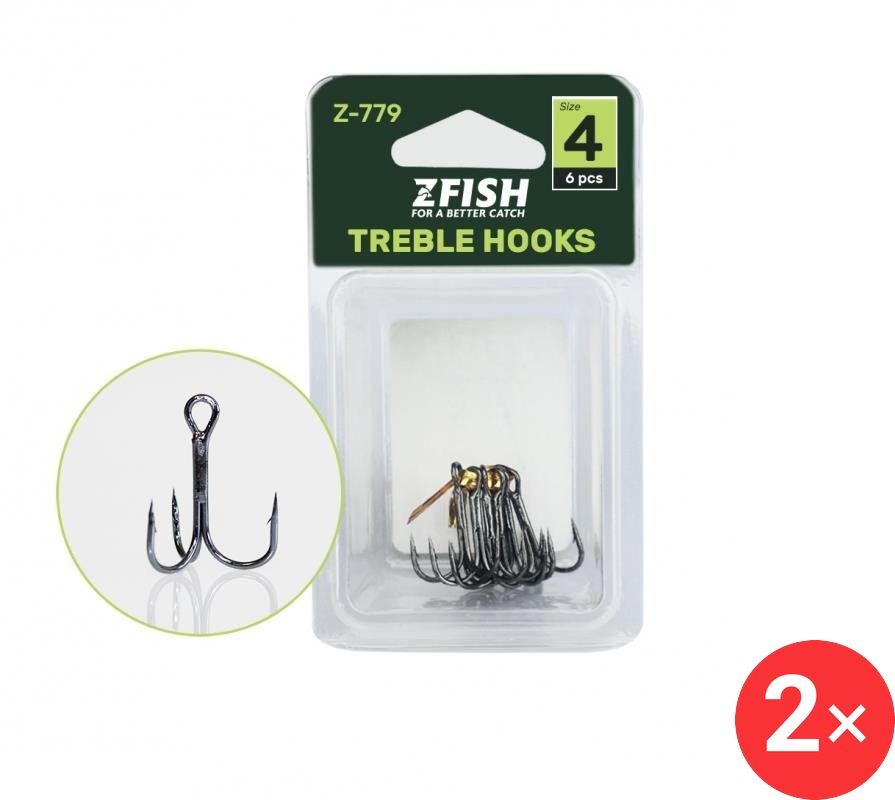 Zfish Treble Hooks Z-779 Velikost 6 2 × 6 ks