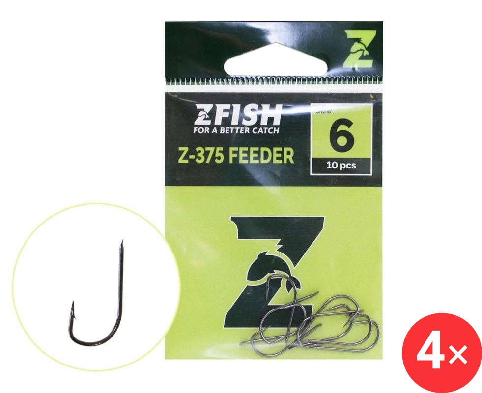 Zfish Feeder Hooks Z-375 Velikost 10 4 × 10 ks