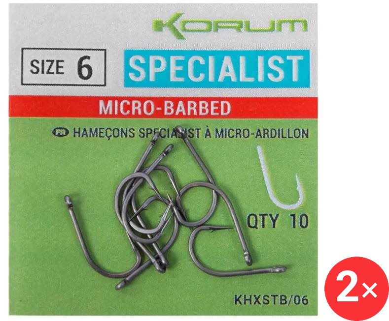 KORUM Háček Xpert Specialist Micro Hooks, velikost 6, 2 × 10 ks