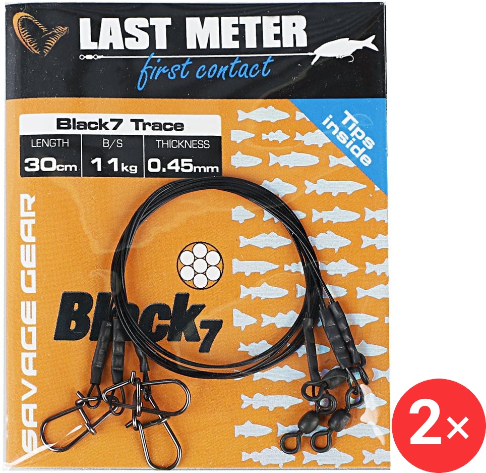 Savage Gear Black7 Trace 2 × 0,45 mm 11 kg 30 cm 3 ks