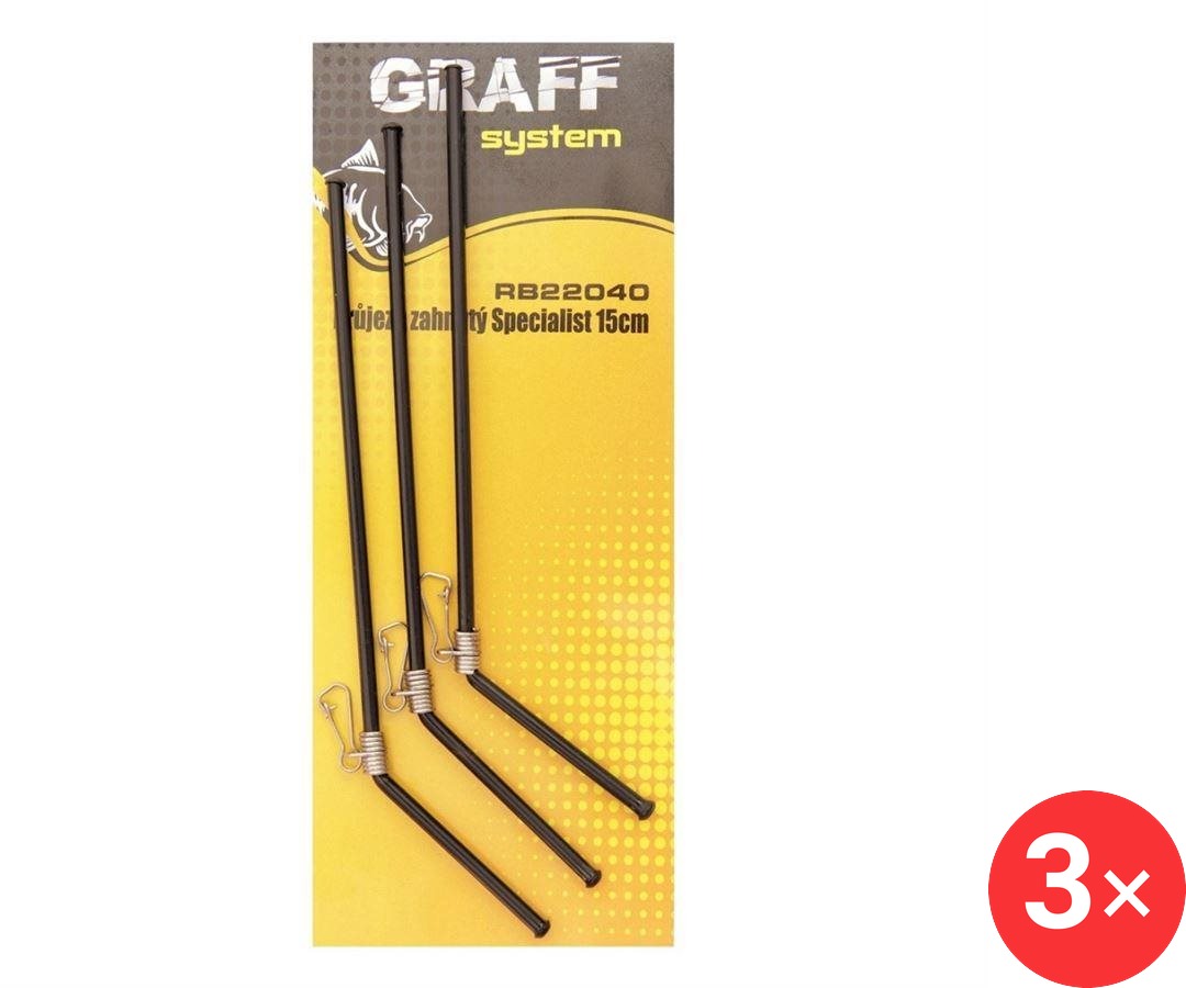 Graff Průjezd zahnutý Specialist 3 × 15 cm 3 ks Černý
