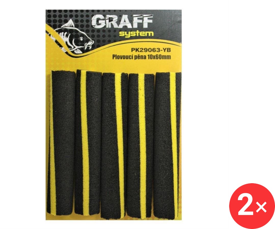 Graff Plovoucí pěna 2 × 10 mm × 60 mm Žluto-černá 5 ks
