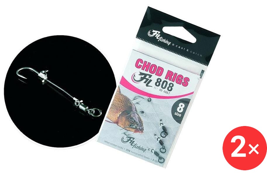 Fil Fishing Chod Rigs FIL808 11,3 kg 2 × Velikost 8 3 ks
