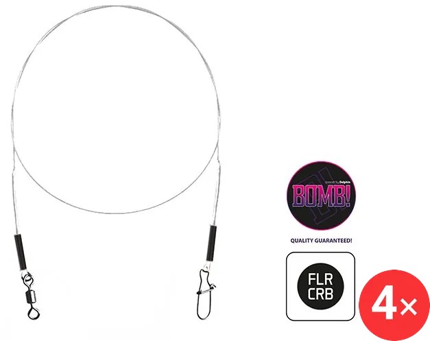 Delphin Fluorocarbon BOMB! s obratlíkem a karabinkou 2 × 13 kg 35 cm 2 ks