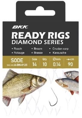 BKK Ready Rig Diamond Sode NI Velikost 6 0,18mm 70cm 10ks