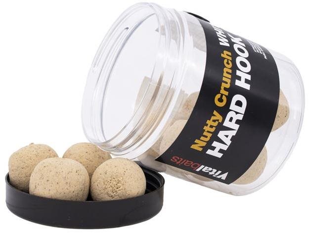 Vitalbaits Boilie Hard Hook Bait Nutty Crunch White 14mm 100g