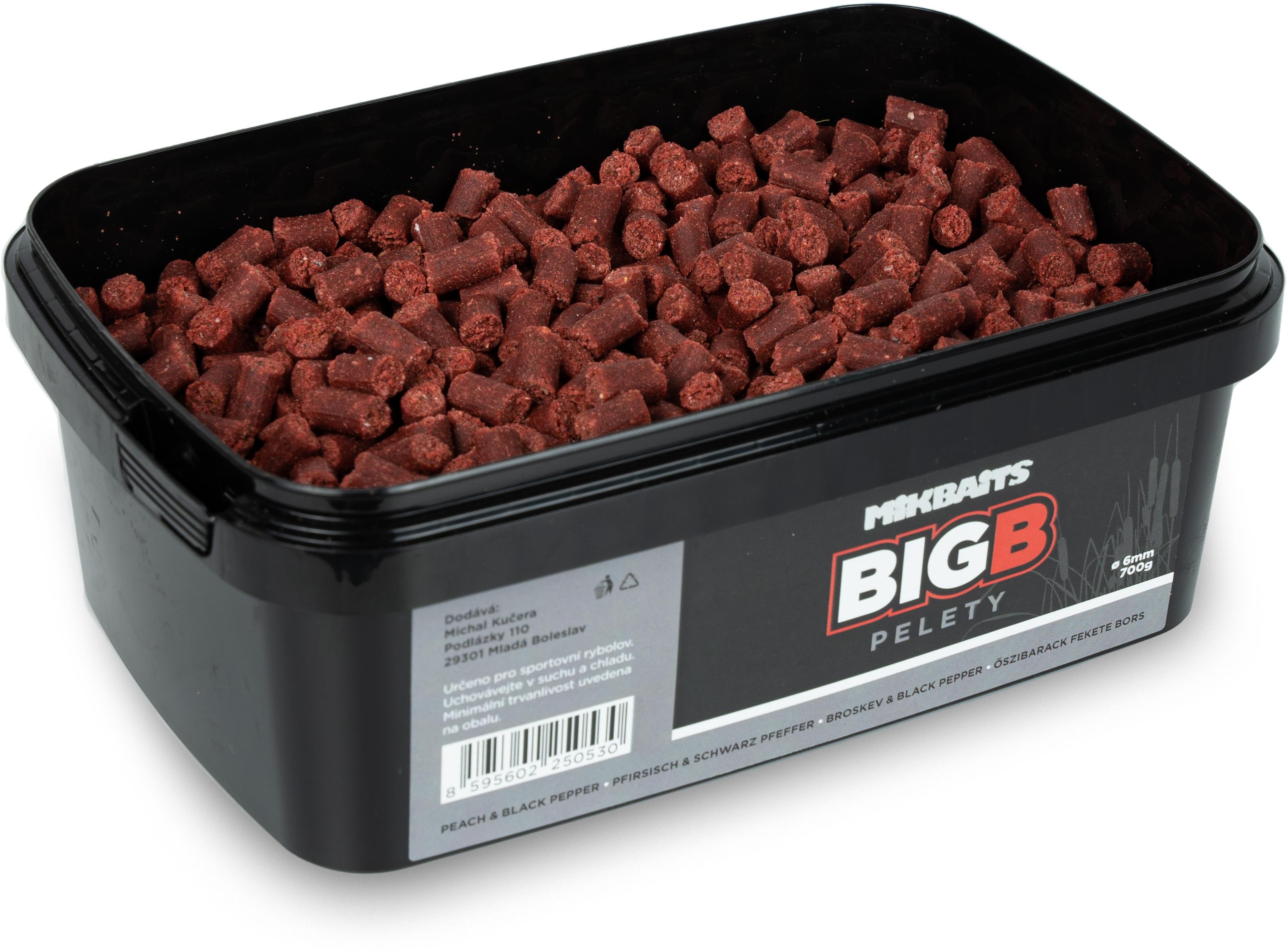 Mikbaits Pelety BiG Broskev&Black pepper 700 g 6 mm