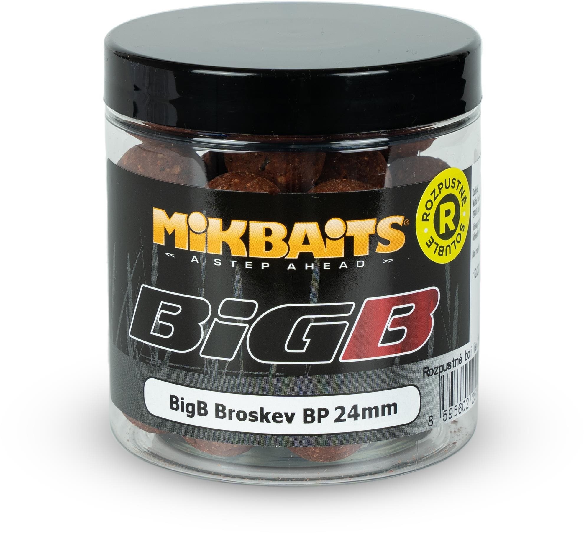Mikbaits Boilies BiG BigB Broskev Black pepper 250 ml 24 mm