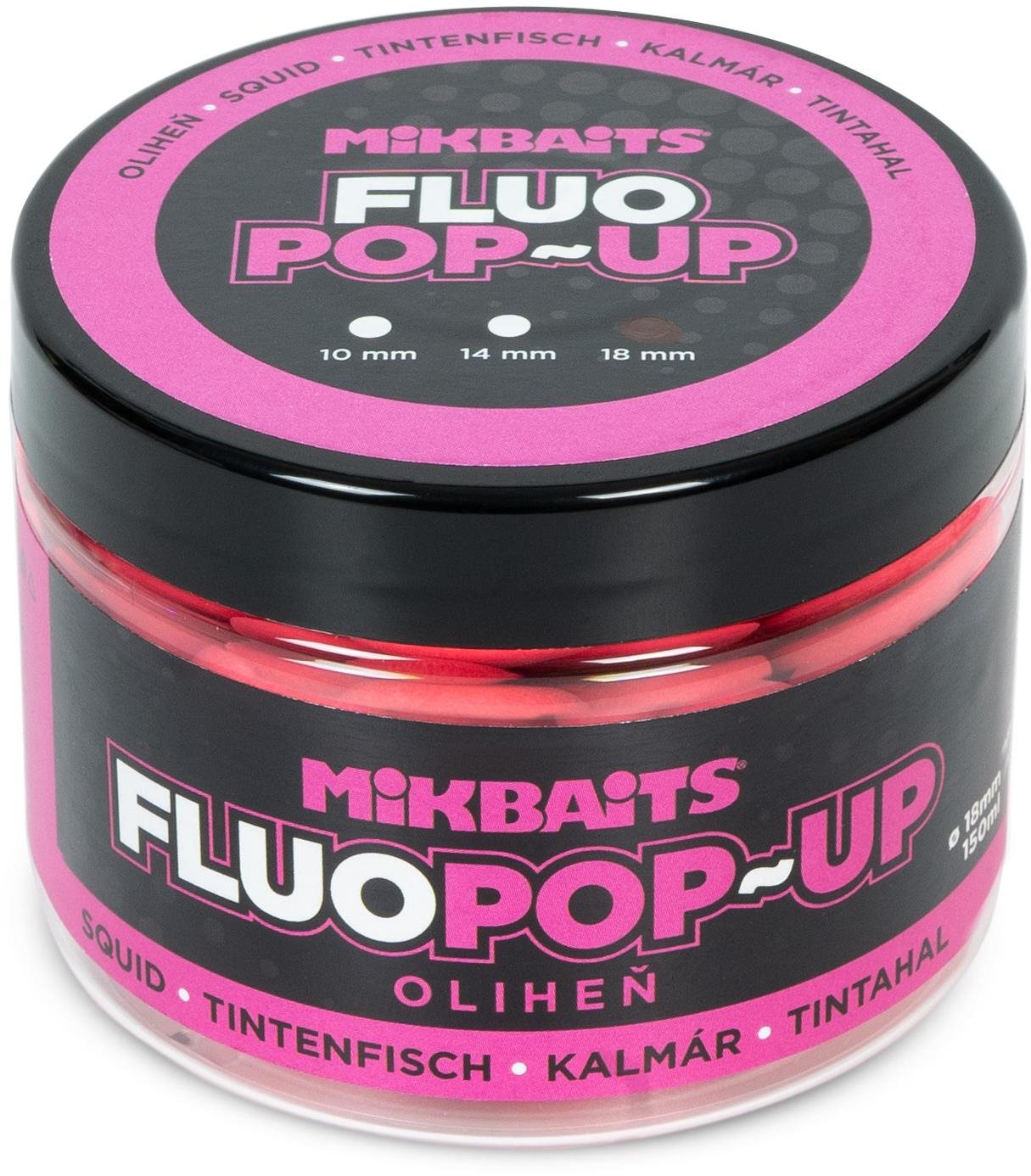Mikbaits Plovoucí fluo boilie Oliheň 150 ml 18 mm