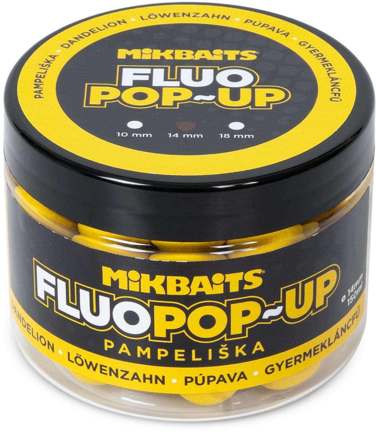 Mikbaits Plovoucí fluo boilie Pampeliška 150 ml 14 mm