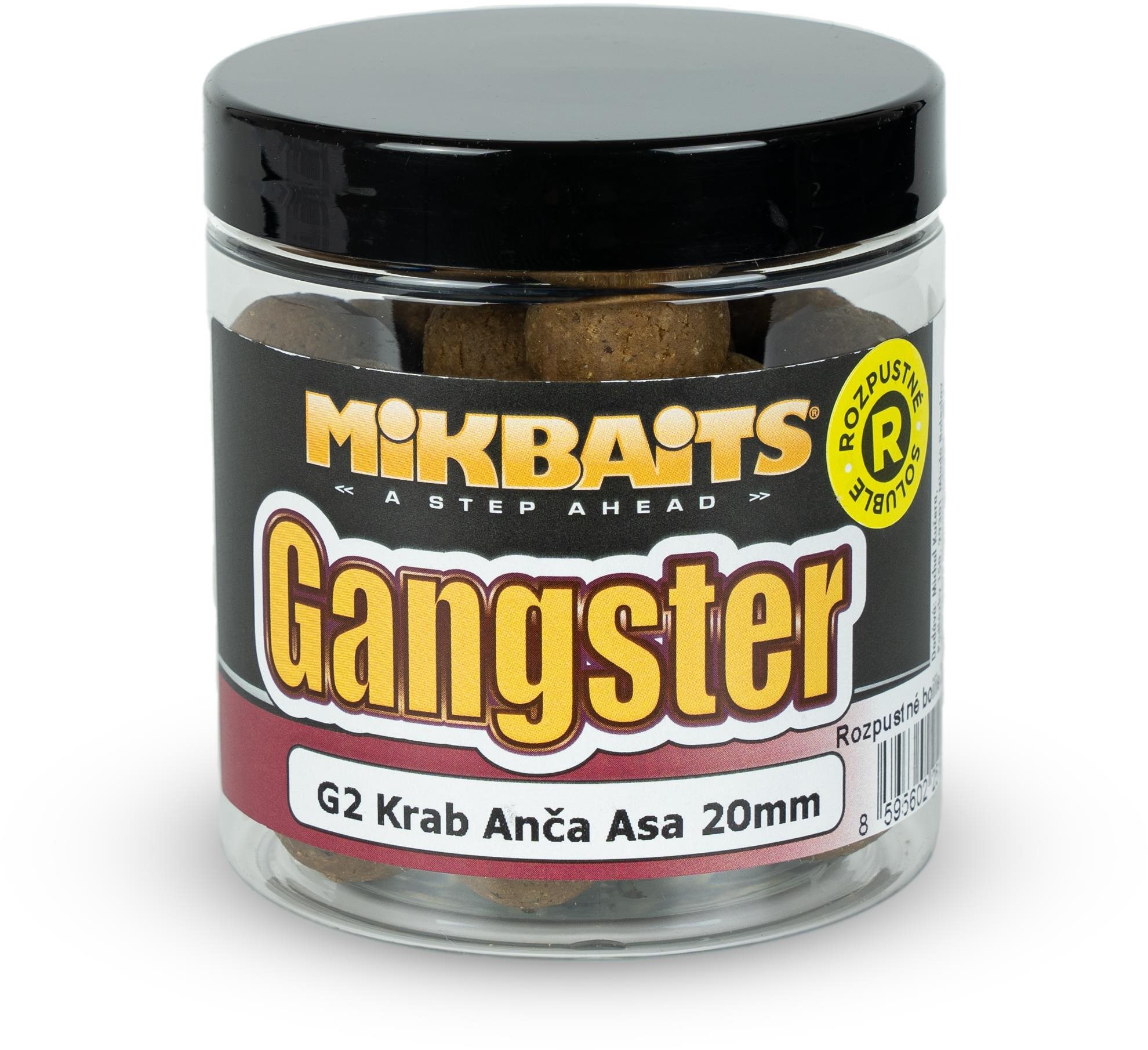 Mikbaits Rozpustné boilies Gangster G2 Krab Ančovička Asa 250 ml 20 mm