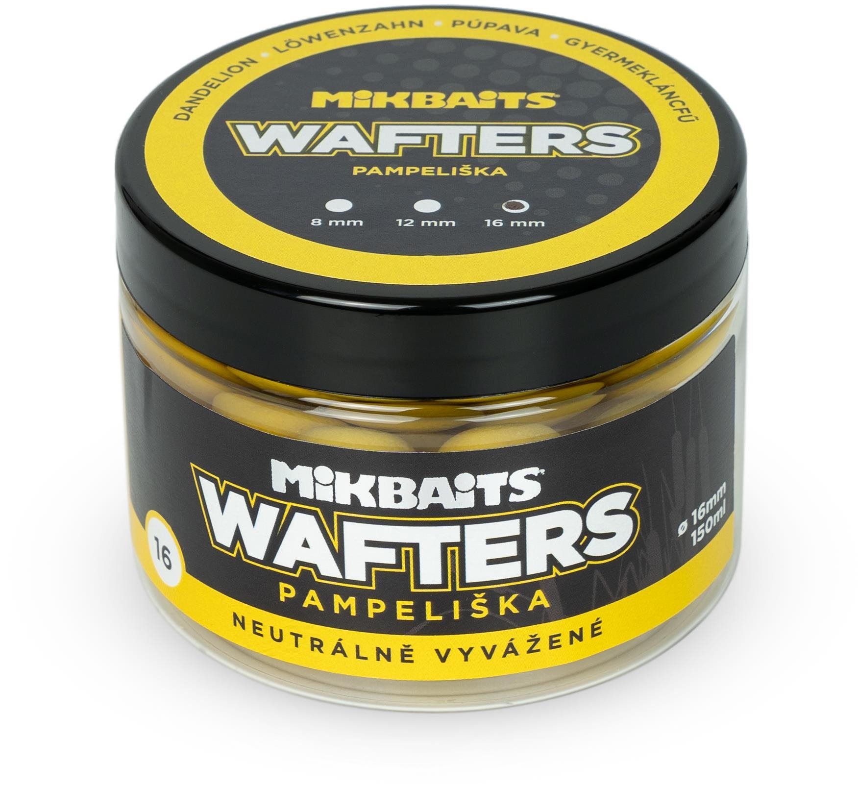 Mikbaits Wafters neutrálně vyvážené Pampeliška 150 ml 16 mm