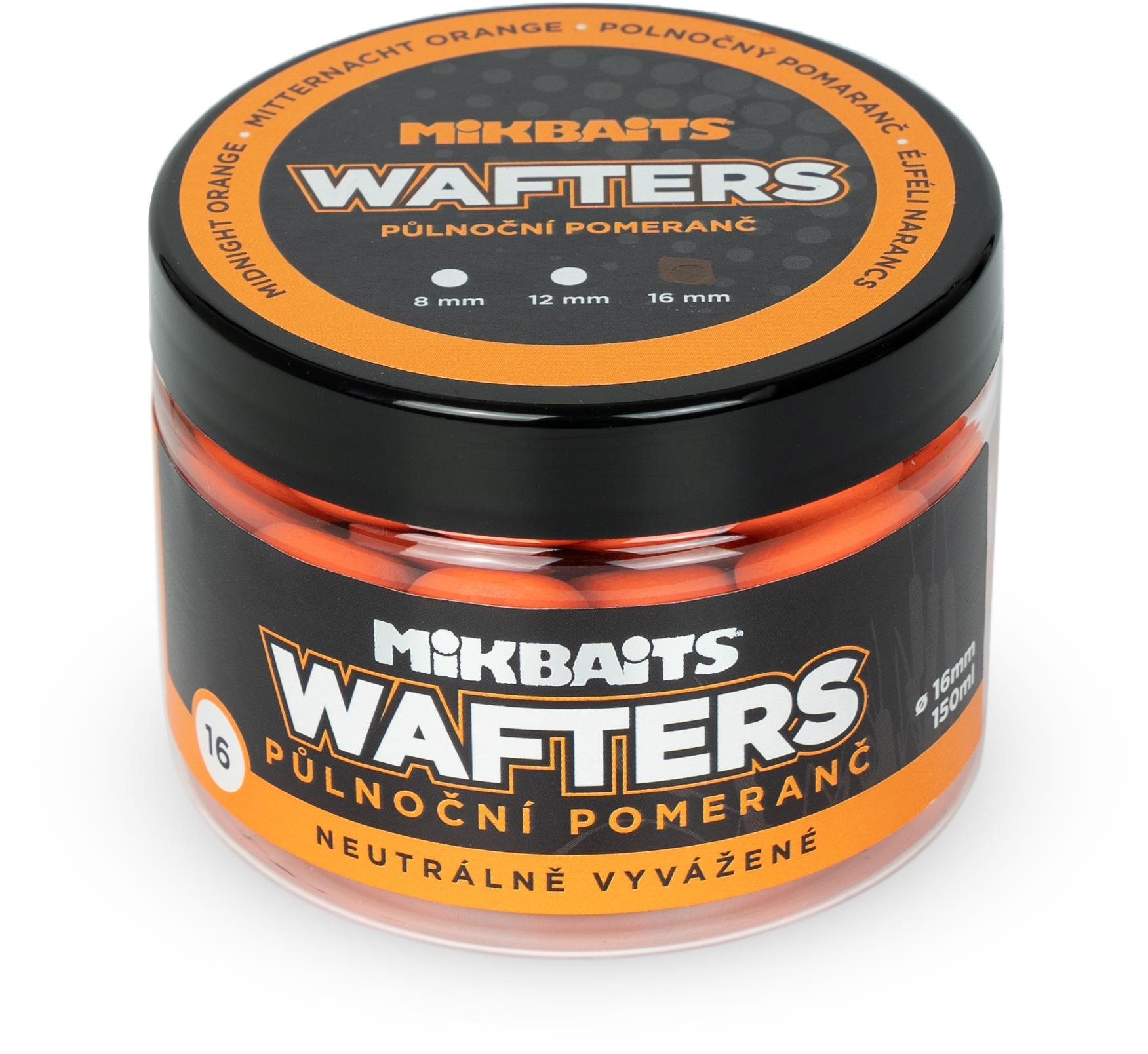 Mikbaits Wafters neutrálně vyvážené Půlnoční pomeranč 150 ml 16 mm