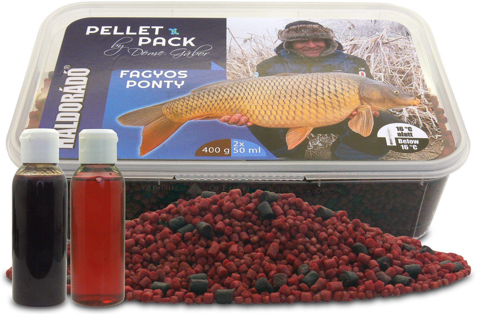 Haldorádó Pelety Pellet Pack By Döme Gábor 400 g Mrazivý kapr + 50 ml aroma