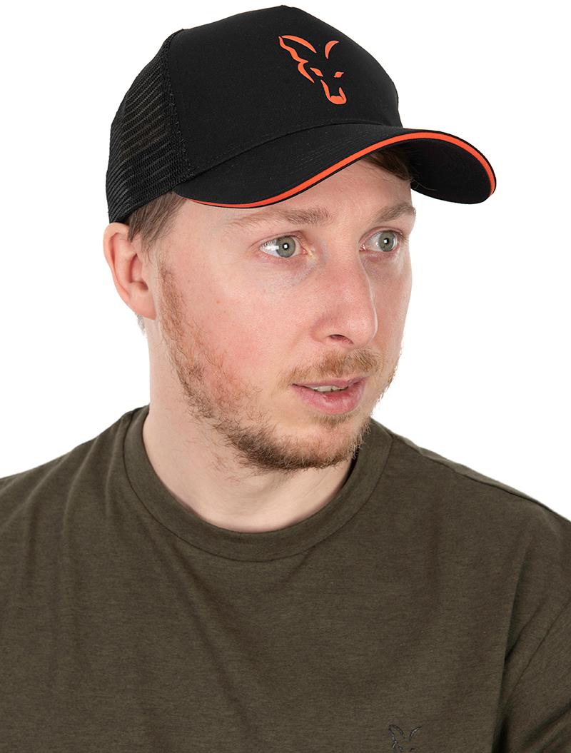 FOX Collection Black/Orange Trucker Cap
